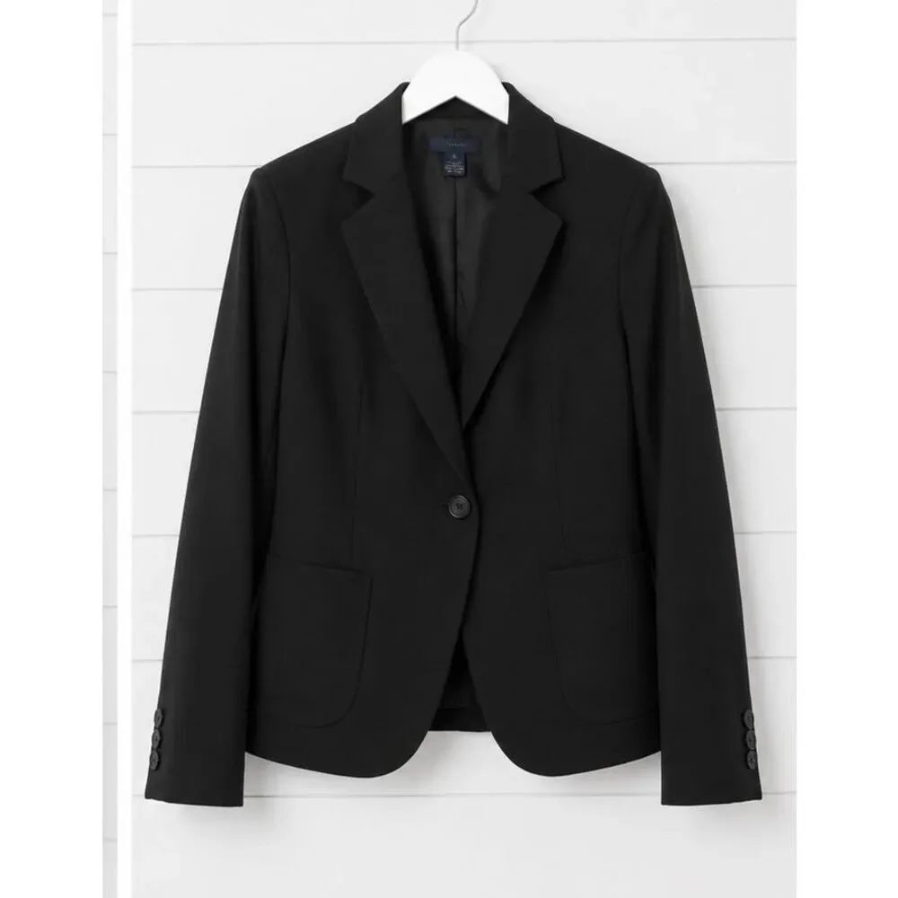 J.Crew 100% wool black single button blazer size 6
